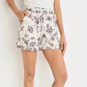 Maurice’s Linen Blend Floral Drawstring Shorts Medium Summery Casual Beach Relax